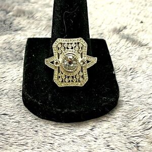 QVC “Titanic Collection 100th Anniversary” White Topaz & Diamond sterling ring